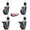 Service Caster 4'' Gray Poly Wheel Swivel 1-7/8'' Expanding Stem Caster Set 2 Brakes, 4PK SCC-EX20S414-PPUB-2-PLB-2-178 - alternate 5